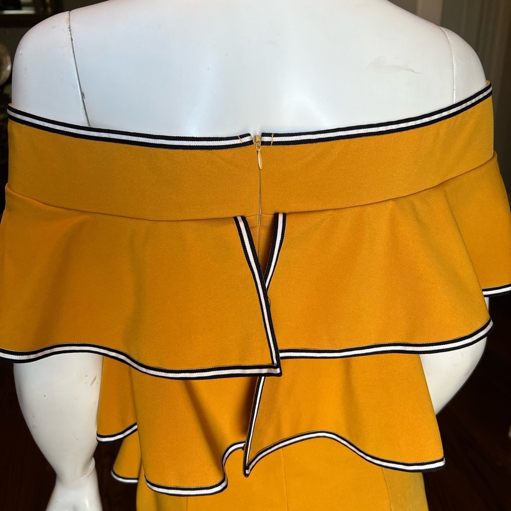Mustard cocktail dress